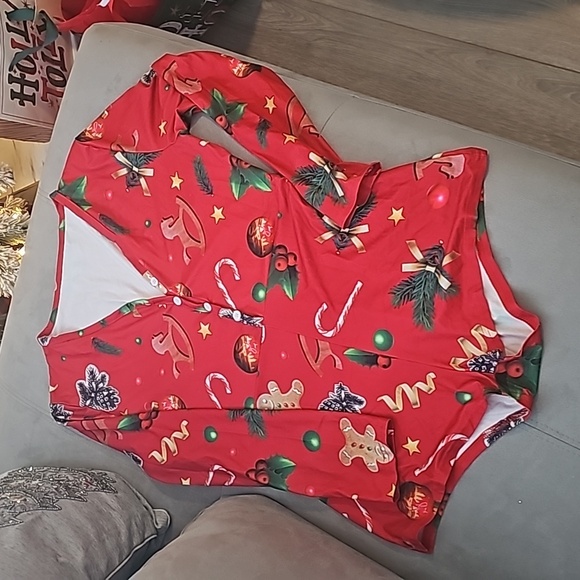 NWOT Sexy Christmas Pajamas One-Piece Romper - Picture 5 of 6